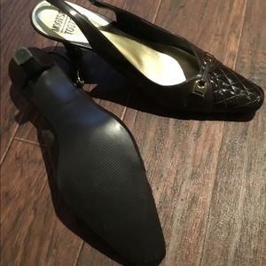 Brown sling back dress shoes